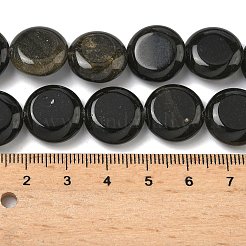 Natural Golden Sheen Obsidian Beads Strands&nbsp;G-L648-B23-15mm-01