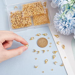 Zinc Alloy Lobster Claw Clasps & Brass End Bead Tips & Jump Rings Findings Kits&nbsp;DIY-GO0002-21G