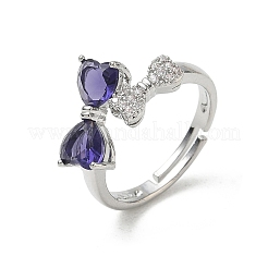 Brass & Cubic Zirconia Finger Rings&nbsp;CU-CBA7E55-12P