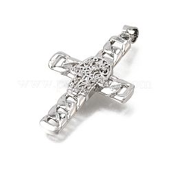 Brass Micro Pave Clear Cubic Zirconia Pendants&nbsp;CU-CBA4BAF-08P