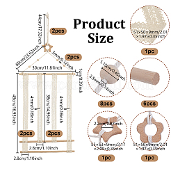 2 Bags 2 Styles Star Flower Wooden Wall-Mounted Hair Clip Display Organizer Racks&nbsp;ODIS-GA0001-93