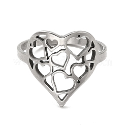 Non-Tarnish 201 Stainless Steel Finger Rings&nbsp;RJEW-G278-37P