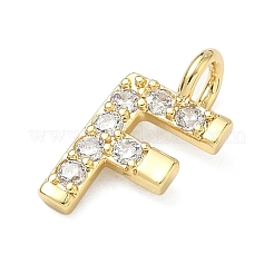 Brass Micro Pave Clear Cubic Zirconia Pendants&nbsp;KK-I476-01G-F
