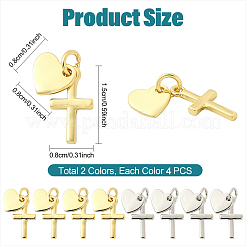8Pcs 2 Colors Rack Plating Brass Pendants&nbsp;KK-YW0003-70