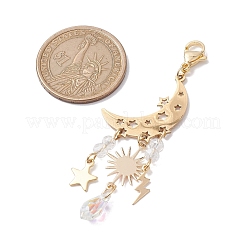 Alloy with Glass Pendant Decorations&nbsp;HJEW-JM01860
