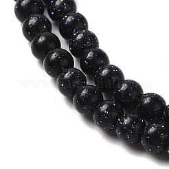 Synthetic Blue Goldstone Beads Strands&nbsp;G-B090-A07-01