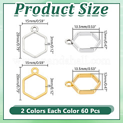 120Pcs 2 Colors Alloy Open Back Bezel Pendants&nbsp;FIND-AR0005-93