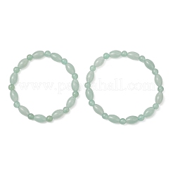 2Pcs 2 Styles  Natural Green Aventurine Beaded Stretch Bracelets for Couple&nbsp;BJEW-JB13416-02