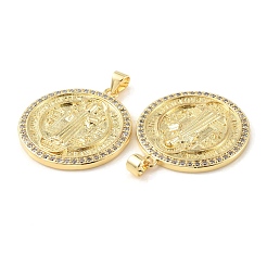 Rack Plating Brass Micro Pave Cubic Zirconia Pendants&nbsp;KK-C021-10G-02