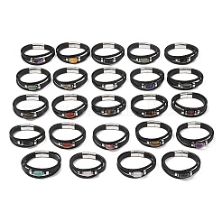 Natural Gemstone & Braided Microfiber Leather Multi-strand Bracelets for Women Men&nbsp;GG-CBAEA55-01