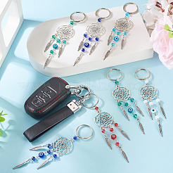 10Pcs 2 Colos Glass & Alloy Keychain&nbsp;KEYC-TAC00040