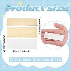 40Pcs 2 Colors Self-adhesion 201 Stainless Steel Type Business Cards&nbsp;AJEW-UN0002-67