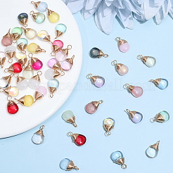 50Pcs Transparent Glass Pendants&nbsp;PALLOY-BM00027