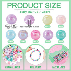 350Pcs 7 Colors Electroplate Opaque Glass Beads Strands&nbsp;EGLA-TA0013-61