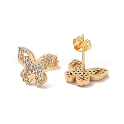 Clear Cubic Zirconia Butterfly Stud Earrings&nbsp;EJEW-G315-04G