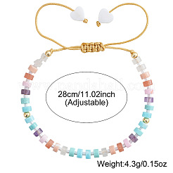 Chakra Natural Shell & Natural & Synthetic Mixed Gemstone Beads Braided Bead Bracelets&nbsp;ZA7321-1