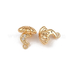 Brass Micro Pave Cubic Zirconia Pendants&nbsp;KK-K407-22G