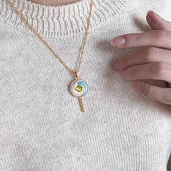 Brass Enamel Lollipop Pendant Necklaces for Women&nbsp;WG4C9AC-02