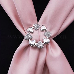 Crystal Rhinestone Heart Scarf Clip Buckle with Back Bar Pins&nbsp;JEWB-WH0023-42P