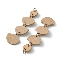 Flat Round & Fan Poplar Wood Big Pendants&nbsp;WOOD-G019-03A