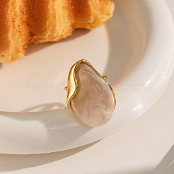 304 Stainless Steel Resin Cuff Open Ring for Women&nbsp;OM2986-1