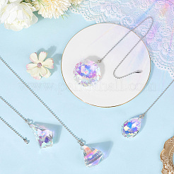 4Pcs Glass Charms Ceiling Fan Pull Chain Extenders&nbsp;HJEW-CP00043