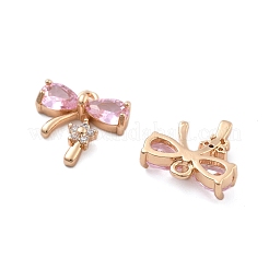 Brass Micro Pave Cubic Zirconia Pendants&nbsp;KK-B125-25G