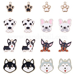 32Pcs 8 Styles Alloy Enamel Pendants&nbsp;ENAM-TA0004-18