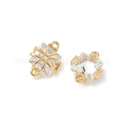 Brass Pave Clear Cubic Zirconia Connector Charms&nbsp;KK-Z136-37G
