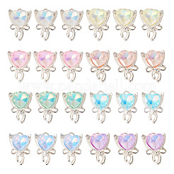 32Pcs 8 Colors Alloy Glass Pendants&nbsp;FIND-TA0008-96