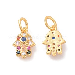 Brass Micro Pave Cubic Zirconia Charms&nbsp;ZIRC-F106-05G