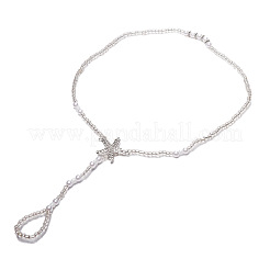 Summer Beach Resin Starfish Charm Glass Seed Beaded Stretch Toe Ring Anklets for Women&nbsp;FS-WGE60B8-01