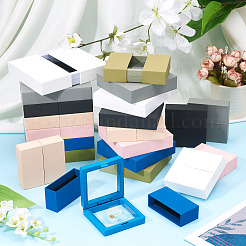 3 Bags 3 Styles Square Transparent PE Thin Film Suspension Jewelry Display Box&nbsp;CON-TA0001-38D