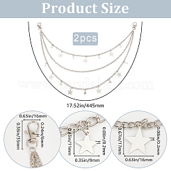 2Pcs Star Alloy Triple Layer Chains for Jeans Pants&nbsp;FIND-BBC0002-27