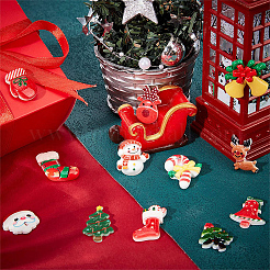 48Pcs 12 Styles Christmas Theme Opaque Resin Cabochons&nbsp;CRES-SC0002-55