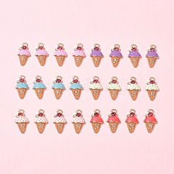 24Pcs 6 Colors Light Gold Plated Alloy Enamel Pendants&nbsp;ENAM-FS0001-93