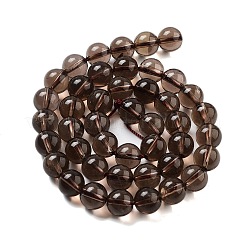 Natural Smoky Quartz Round Beads Strands&nbsp;G-E329-8mm-38A