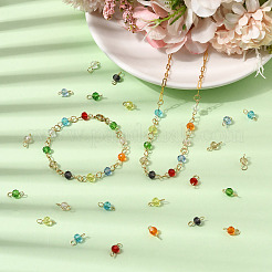 240Pcs 10 Colors Glass Connector Charms&nbsp;PALLOY-SW00087