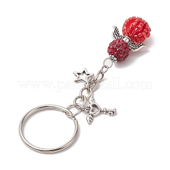 Alloy with Glass Seed Beads Keychain&nbsp;KEYC-MZ00010-04