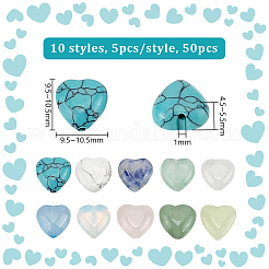 50Pcs 10 Styles Natural & Synthetic Gemstone Beads&nbsp;G-PH0002-62