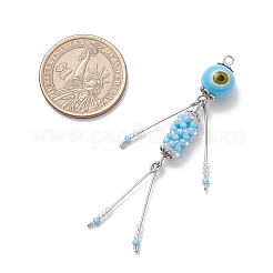 Glass Seed Beaded Human Pendants&nbsp;PALLOY-MZ00997-01