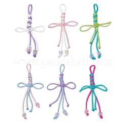 6Pcs Polyester & Spandex Bowknot Pendant Decorations&nbsp;HJEW-JM03795