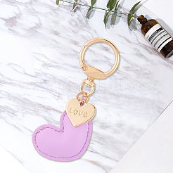 1Pc Imitation Leather Heart Keychain&nbsp;KEYC-CL0001-14B