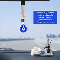 6Pcs Handmade Lampwork Evil Eye Pendants Decoration&nbsp;HJEW-PH0001-53