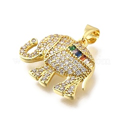 Brass Micro Pave Cubic Zirconia Pendants&nbsp;KK-Q066-27G