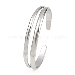 304 Stainless Steel Cuff Bangles for Women&nbsp;BJEW-B147-02P