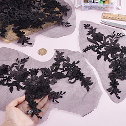 Flower Polyester Embroidery Sew on Appliques&nbsp;PATC-WH0020-33C