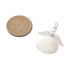 3Pcs 3 Styles Natural Shell Angel Pendants&nbsp;PALLOY-JF02833