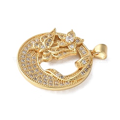 Brass Micro Pave Cubic Zirconia Pendants&nbsp;KK-A252-20G