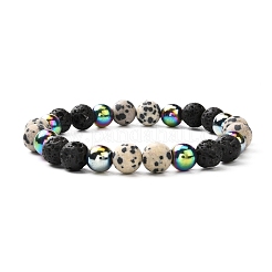 Matte Stone Round Beads Stretch Bracelets for Men Women&nbsp;BJEW-JB06875
